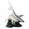 Silver Sharks Statue Swimming