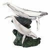 Silver Calf & Mother Humpback Whale Statue by Dargenta
