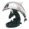 Silver Jumping Dolphin Statue