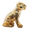 Curious Gold Leopard Cub Statue