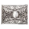 Large Square Silver Cremation Urn