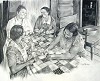 The Quilting Party Graphite Pencil on Paper