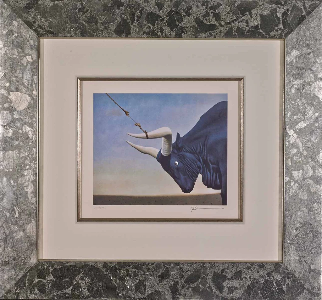 Robert Deyber-I've Got the Bull by the Horns Framed