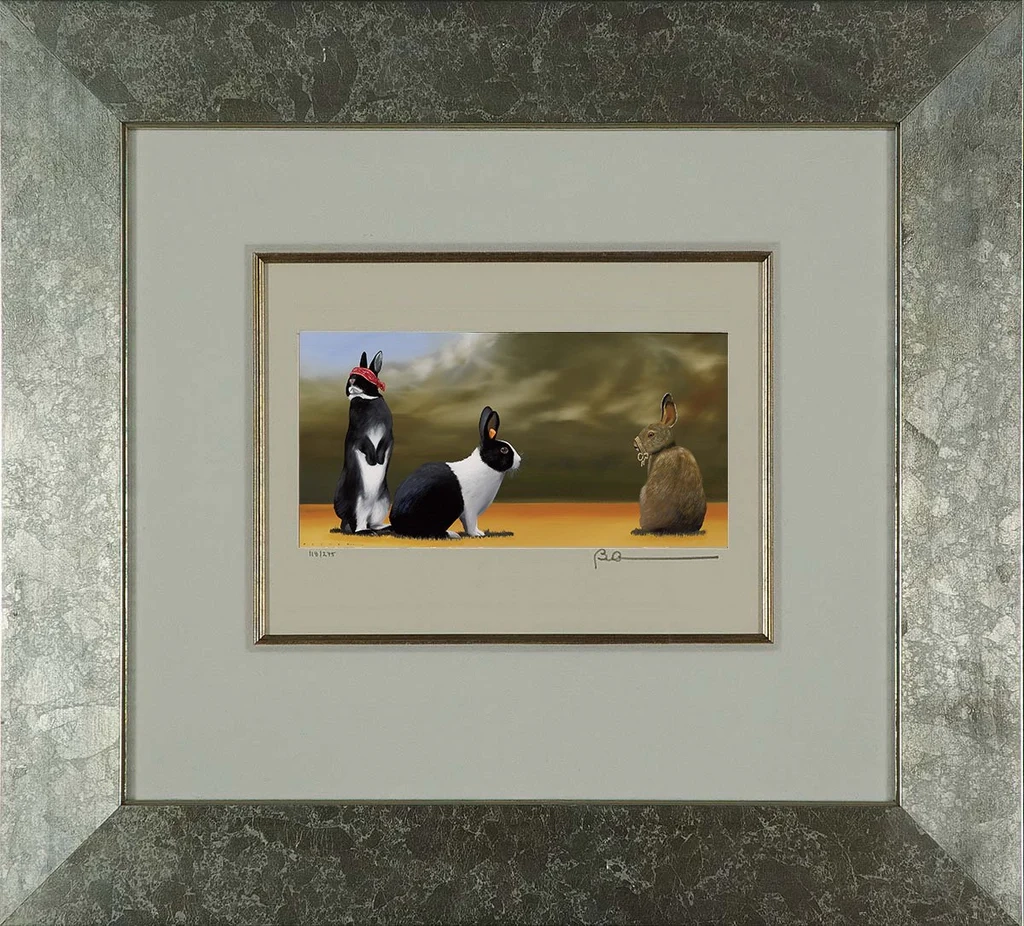 Robert Deyber-See No Evil, Hear No Evil, Speak No Evil - Hares Framed