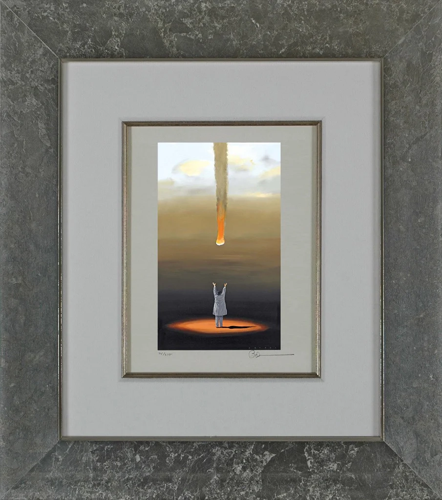 Robert Deyber-Catching Fire Framed
