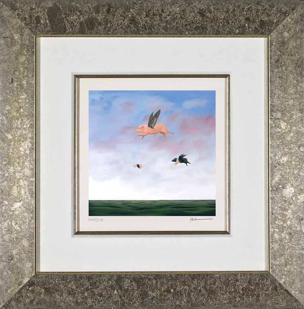 Robert Deyber-When Pigs Fly Framed