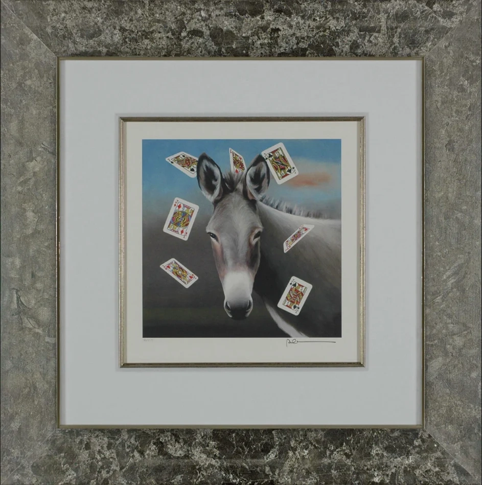 Robert Deyber-The Jack Ass Playing Cards Framed