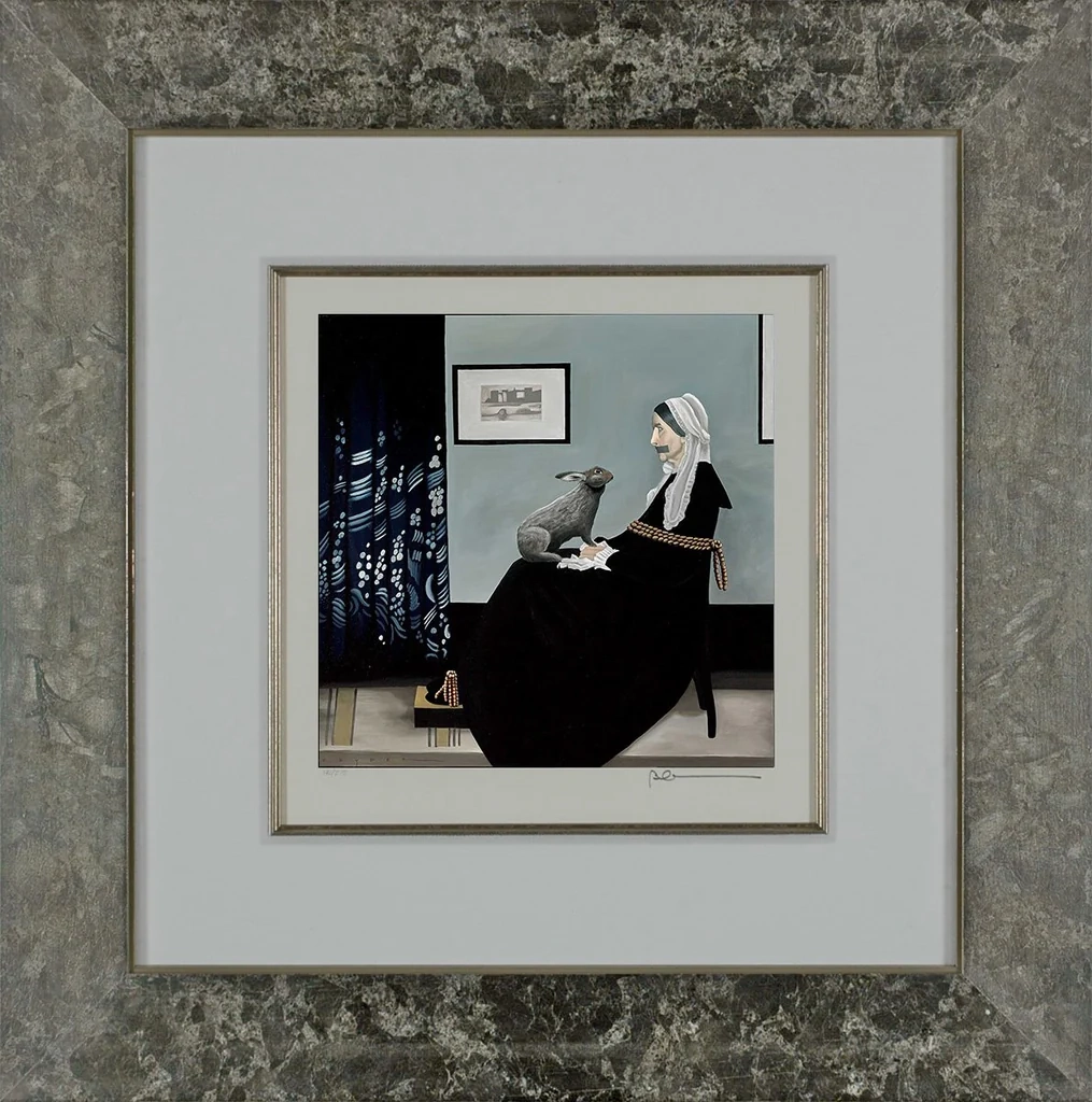 Robert Deyber-Bad Hare Day Whistler's Mother Framed