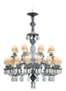 Lladro Lighting - Belle de Nuit 24 Lights Chandelier Black