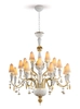 Lladro Lighting - Ivy and Seed 20 Lights Chandelier Medium Model Golden Luster