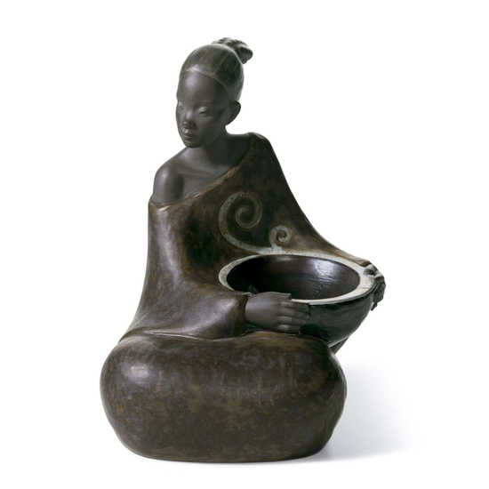Lladro Pulse Of Africa - WOMAN WITH BASKET PULSE OF AFRICA