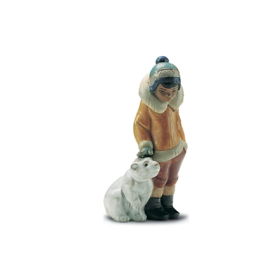 Lladro - Eskimo Boy With Pet 1994-2001
