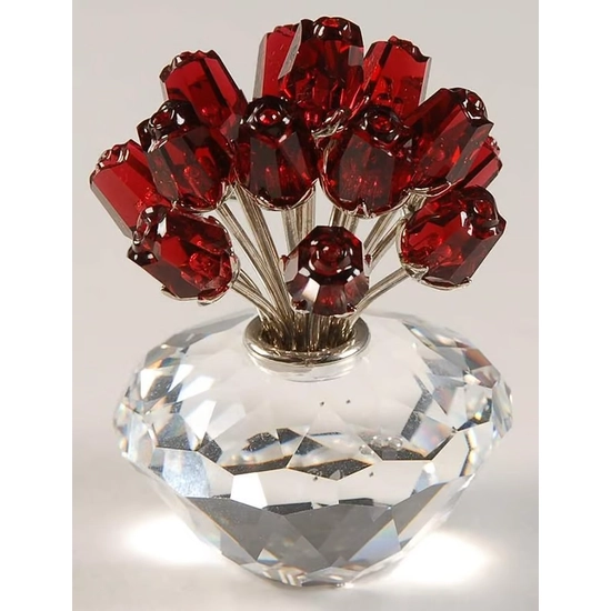 Swarovski Crystal - Vase Of Red Roses 15th SCS Anniversary
