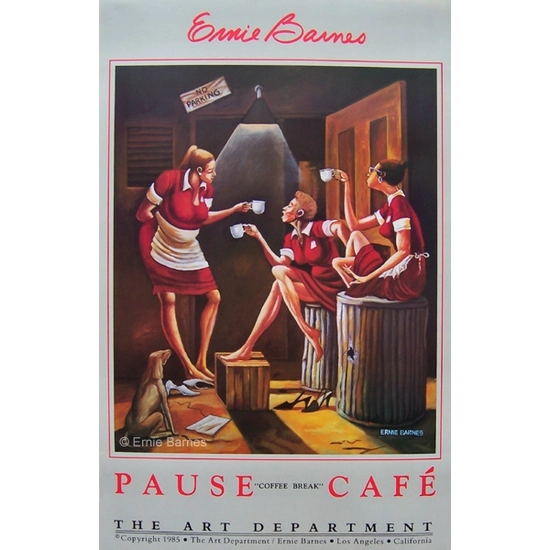 Ernie Barnes - Pause Caf'/cofee Break-Signed