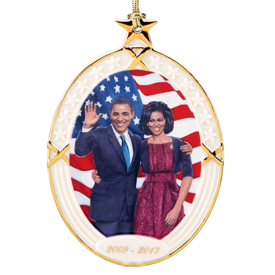 Ebony Visions President Obama & The First Lady Ornament by Lenox