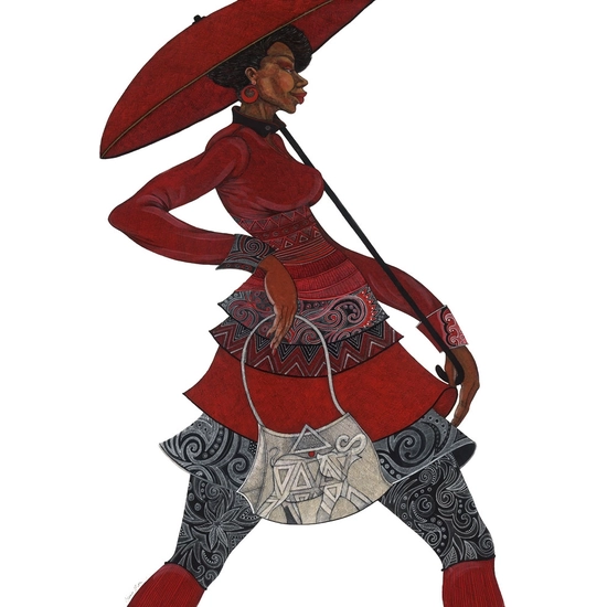 Charles Bibbs - The Red Umbrella II Artist Proof Remarque
