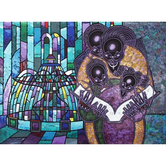 Larry Poncho Brown - Fountain Family Offset Litho Artist Proof 100