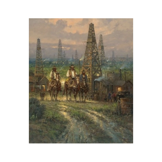 G Harvey - Drifting Through The Oil Patch Giclee On Canvas Artist Proof