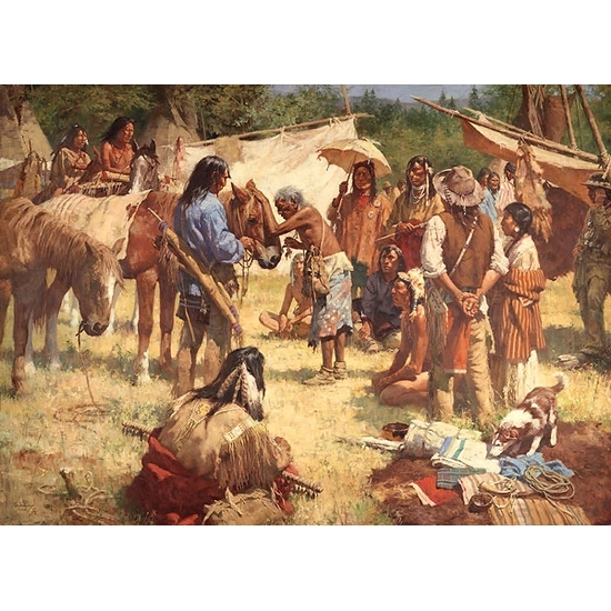 Howard Terpning - THE HORSE DOCTOR AND HIS BAG AT RENDEZVOUS