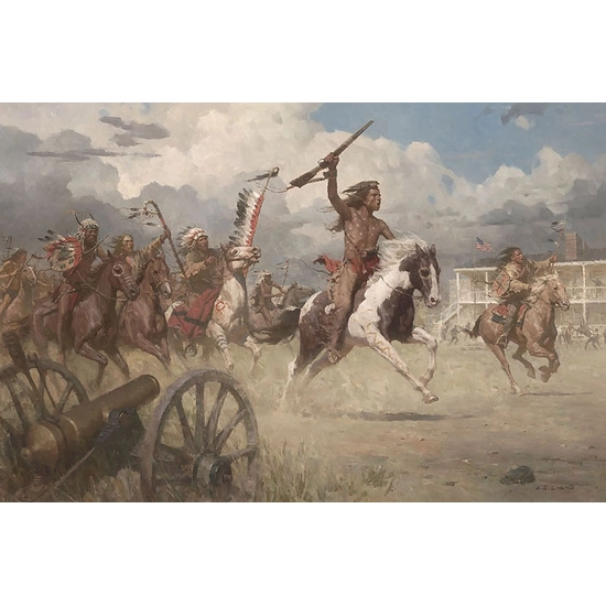 Z.S.  Liang - The Charge of Crazy Horse on Fort Laramie1864