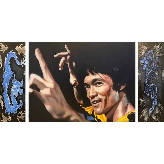 Stickman - Be Like Water Triptych - Bruce Lee