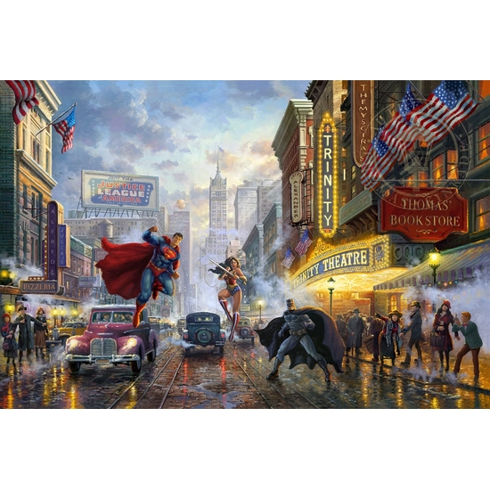 Thomas Kinkade DC Comics - Batman, Superman, and Wonder Woman