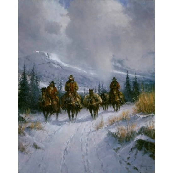 G Harvey - Bundled Blessed & Headin West By G. Harvey Giclee On Canvas  Signed & Numbered