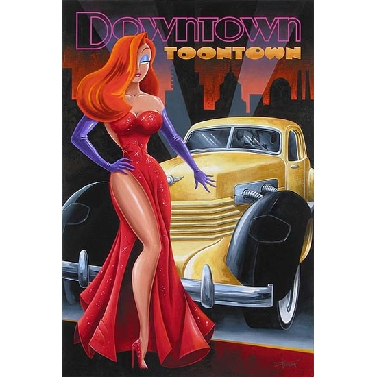 Katie Kelly - Downtown Toontown Giclée On Hand Textured Canvas