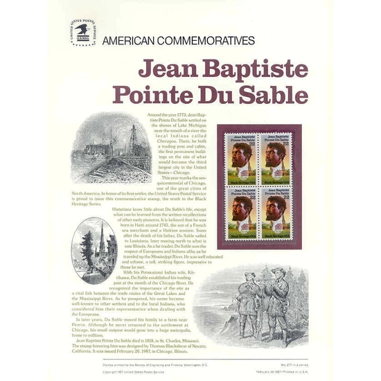Thomas Blackshear - Du Sable-Commemorative Pane