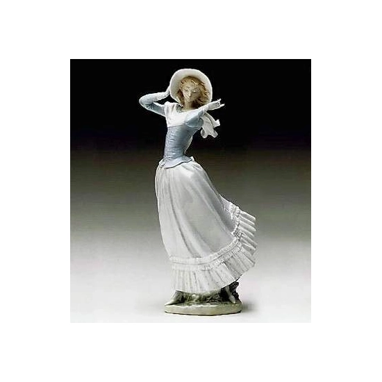 LLADRO #4936】Spring Breeze 春のそよ風 青い貴婦人 - メルカリ