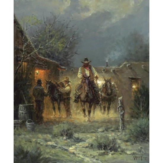 G Harvey - Packin Alone By G. Harvey Giclee On Canvas  Signed & Numbered