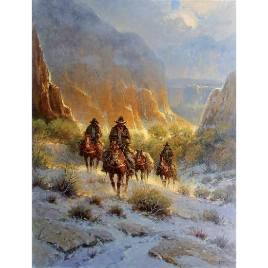 G Harvey - Trailing The Canyon Light By G. Harvey Giclee On Canvas  Signed & Numbered