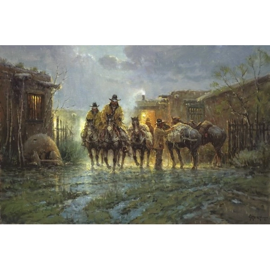 G Harvey - With Bedroll And Beans By G. Harvey Giclee On Canvas  Signed & Numbered