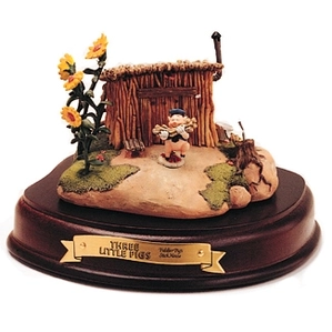 WDCC Disney Classics-Three Little Pigs Fiddler Pig Stick House