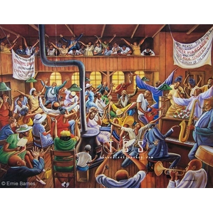 Ernie Barnes-Solid Rock Conggation-Unsigned