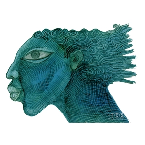 Charles Bibbs-Blue Giclee Hand Enhanced Edition