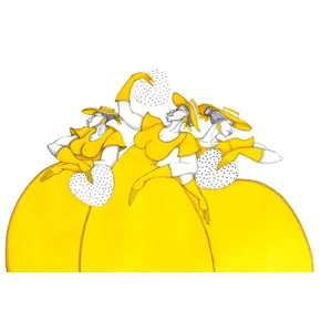 Charles Bibbs-LADIES WITH POLKA DOTS FANS