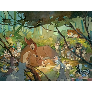 Toby Bluth-Bambi And Mother Framed