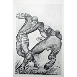 Ernie Barnes-The Handoff Artist Signed