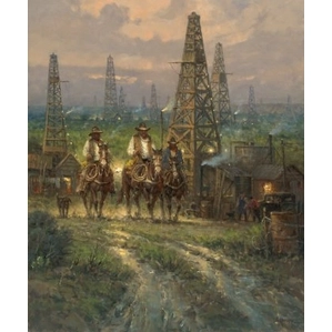 G Harvey-Drifting Through The Oil Patch Giclee On Canvas Signed And Numbered