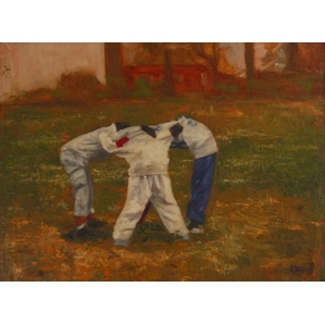 Alonzo Adams-The Huddle Original Oil