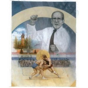 Mike Kupka-The Art of the Fight Signed by Artist & Coach Gable (Wrestling)