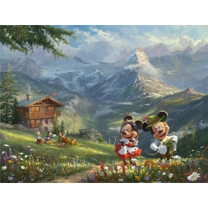 Thomas Kinkade Disney-Mickey & Minnie In The Alps