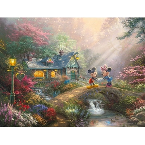 Thomas Kinkade Disney-Mickey and Minnie - Sweetheart Bridge