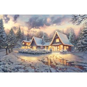 Thomas Kinkade Disney-Mickey and Minnie Christmas Lodge