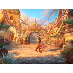 Thomas Kinkade Disney-Rapunzel - Dancing in the Sunlit Courtyard