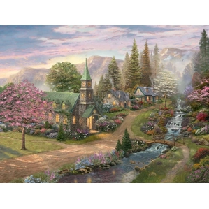 Thomas Kinkade-Sunday Morning Chapel