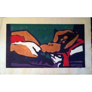 William Tolliver-Golden Lady Serigraph Artist Proof On PArtist Proofer - Mixed Media