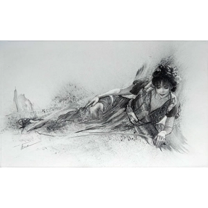 Arian-Belle Annie Original Charcoal on Bristol