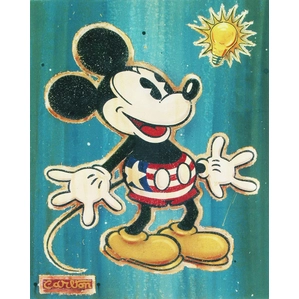 Trevor Carlton-Bright Idea Lot 1 Giclee On Hand Painted Mixed Media Canvas